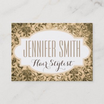 Gold Damask Hairdresser Salon Appointment by MaggieMart at Zazzle