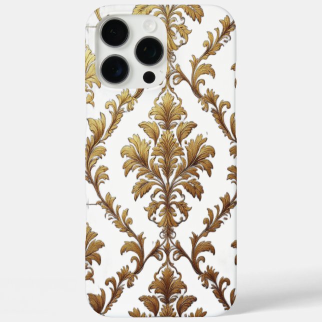 Gold Damask iPhone 16 Pro Max Case (Back)