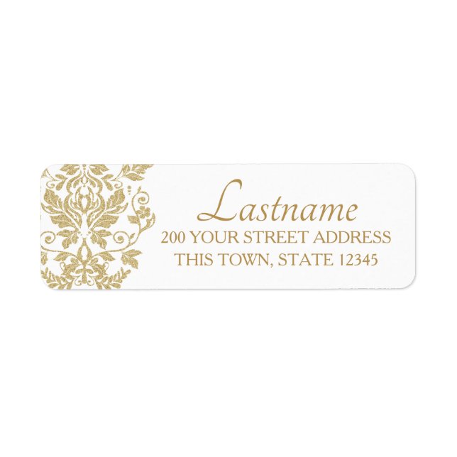Gold Damask Label (Front)