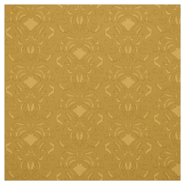 gold damask like print digital fabric (Swatch)
