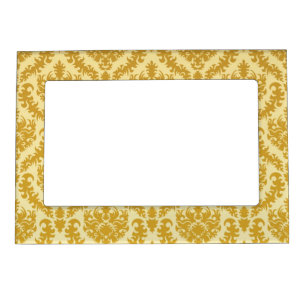 Gold damask magnetic photo frame