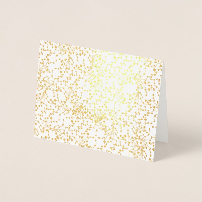 Gold Damask Note Card (Front)