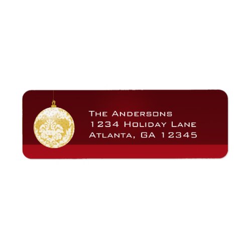 Gold Damask Ornament  Christmas Labels