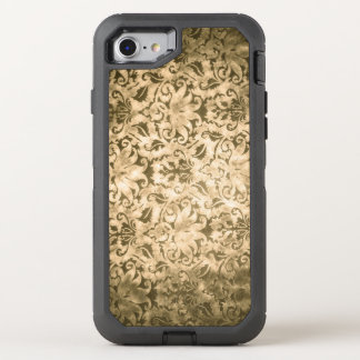 Gold Damask OtterBox Defender iPhone SE/8/7 Case