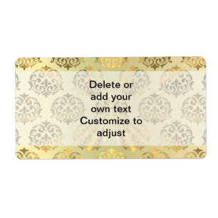 Gold damask pattern label