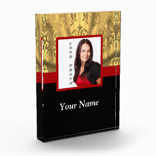 gold damask photo template award