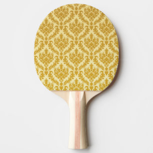 Gold damask ping pong paddle