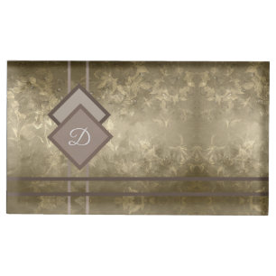 Gold damask place card holder