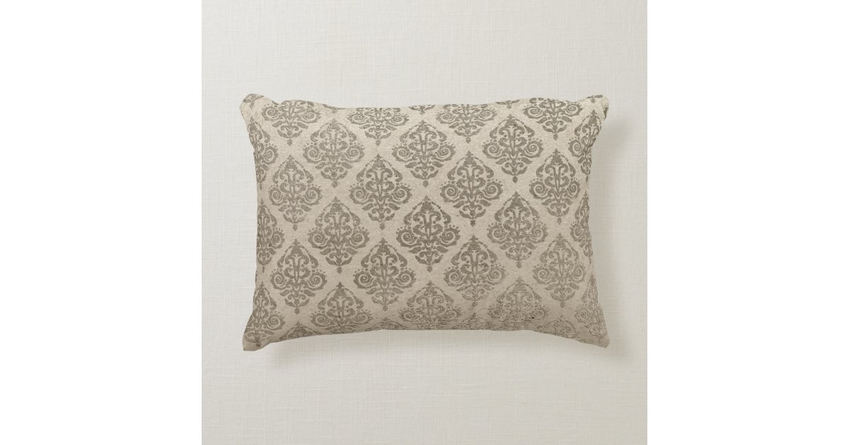 Gold Damask Rectangle Pillow Zazzle