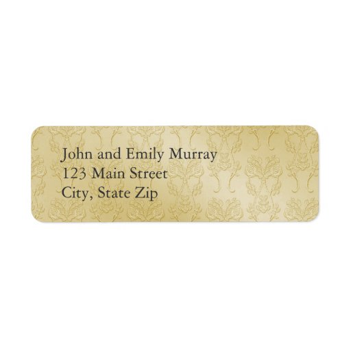 Gold Damask Return Address Labels | Zazzle