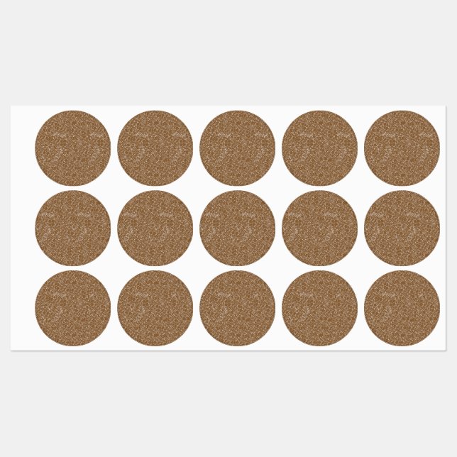 Gold Damask Round Label (Sheet)