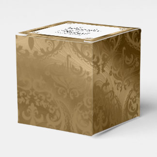 Gold Damask Silk Posh Wedding Favor Box