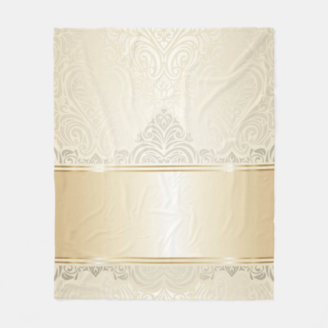Gold,damask,silver,champagne,elegant,chic,pretty, Fleece Blanket (Front)