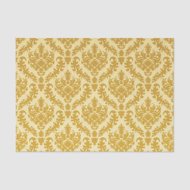 Gold damask tissue paper (Front)