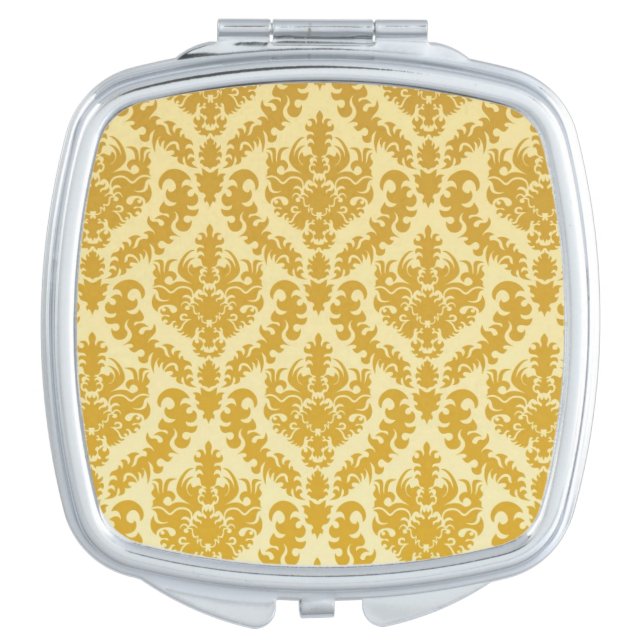 Gold damask vanity mirror (Front)