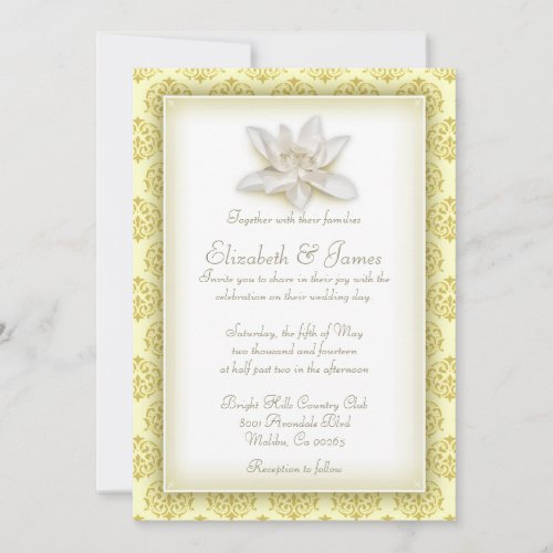 Gold Damask Wedding Invitations