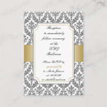 gold damask wedding Reception   Cards