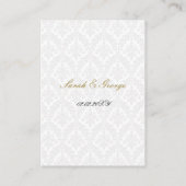 gold damask wedding Reception   Cards (Back)