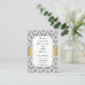 gold damask wedding Reception   Cards (Standing Front)