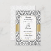 gold damask wedding Reception   Cards (Front/Back)