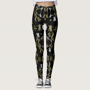 Gold Dancer Patterned Home Decor Leggings