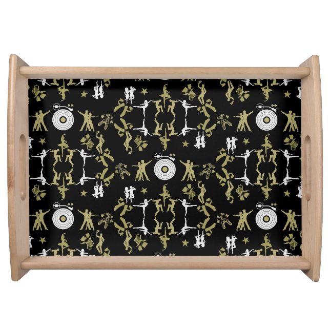 Gold Dancer Patterned Home Decor Serving Tray (Front)