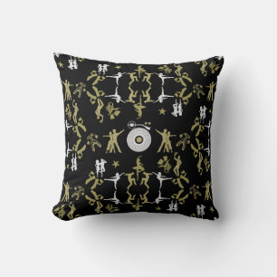 Gold Dancer Patterned Home Decor Throw Pillow