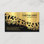 Gold Dancing Numbers Wave Bookkeeping Business Card at Zazzle