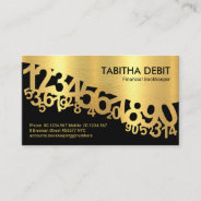 Gold Dancing Numbers Wave Bookkeeping Business Card at Zazzle