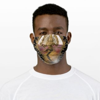 Gold Dancing Shiva Starry Chevron Mahadeva Adult Cloth Face Mask