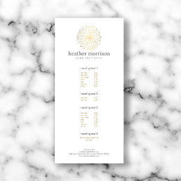 GOLD DANDELION STARBURST LOGO on WHITE Rack Card