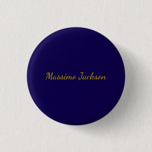 Gold & Dark Blue Color Professional Plain Own Name Button