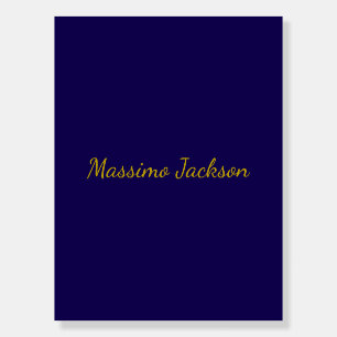 Gold & Dark Blue Color Professional Plain Own Name Foam Board