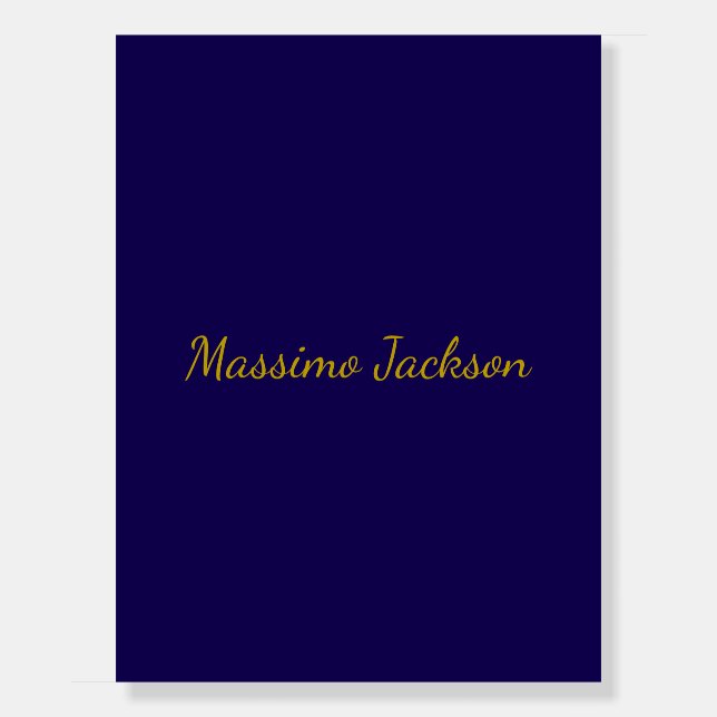Gold & Dark Blue Color Professional Plain Own Name Foam Board (Front)