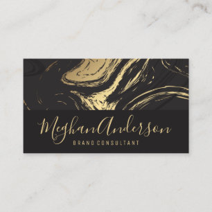 Gold Dark Gray Marble Executive Signature Series Business Card