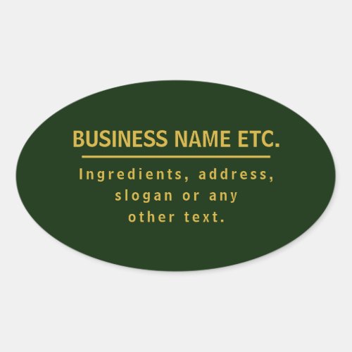 Gold  Dark Green Multi_Purpose Oval Sticker