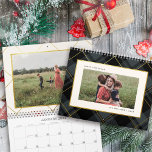 Gold & Dark Green Tartan Plaid Family Photo Calendar<br><div class="desc">Organize your year in timeless style with our dark green tartan photo calendar. The front cover boasts a classic tartan plaid background in deep green, adorned with opulent gold accents, setting the tone for a refined year ahead. A sophisticated beige overlay elegantly frames your cherished photo, reflecting the heart of...</div>