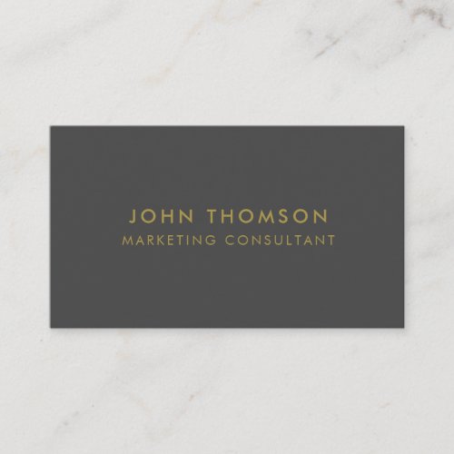 Gold Dark Grey Minimalist Modern Professional Business Card