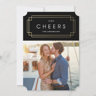 Gold Deco Holiday Card