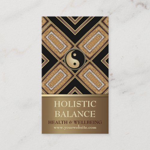 Gold Deco Yin Yang New Age Gold Business Card