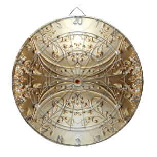 Gold Decorative Flowers Dartboard