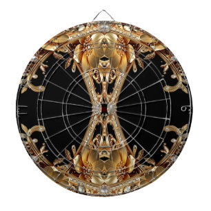 Gold Decorative Flowers Dartboard