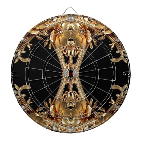 Gold Decorative Flowers Dartboard