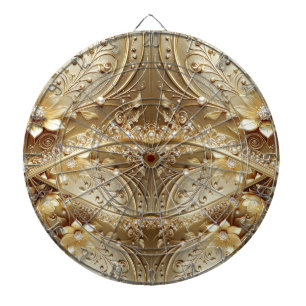 Gold Decorative Flowers Dartboard