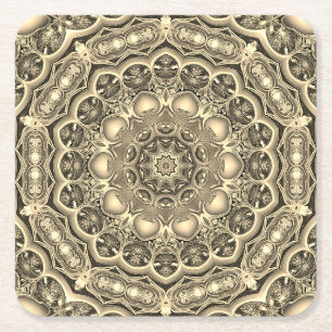 Gold Decorative Holiday Paper Coaster