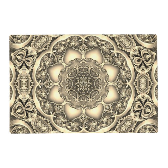Gold Decorative Holiday Paper Placemat (Front)