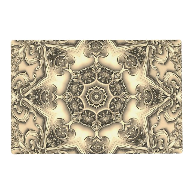 Gold Decorative Holiday Paper Placemat (Front)