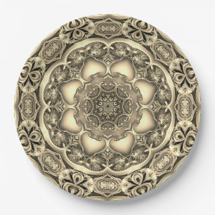Gold Decorative Holiday Paper Plate