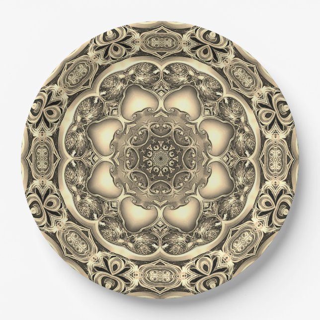 Gold Decorative Holiday Paper Plate (Front)