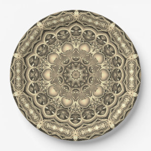 Gold Decorative Holiday Paper Plate